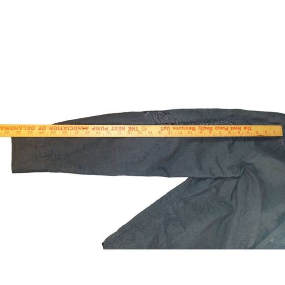 Armani Exchange Button Up Shirt Men Sz L Blue Embroidered Monochromatic Designer - Picture 4 of 6